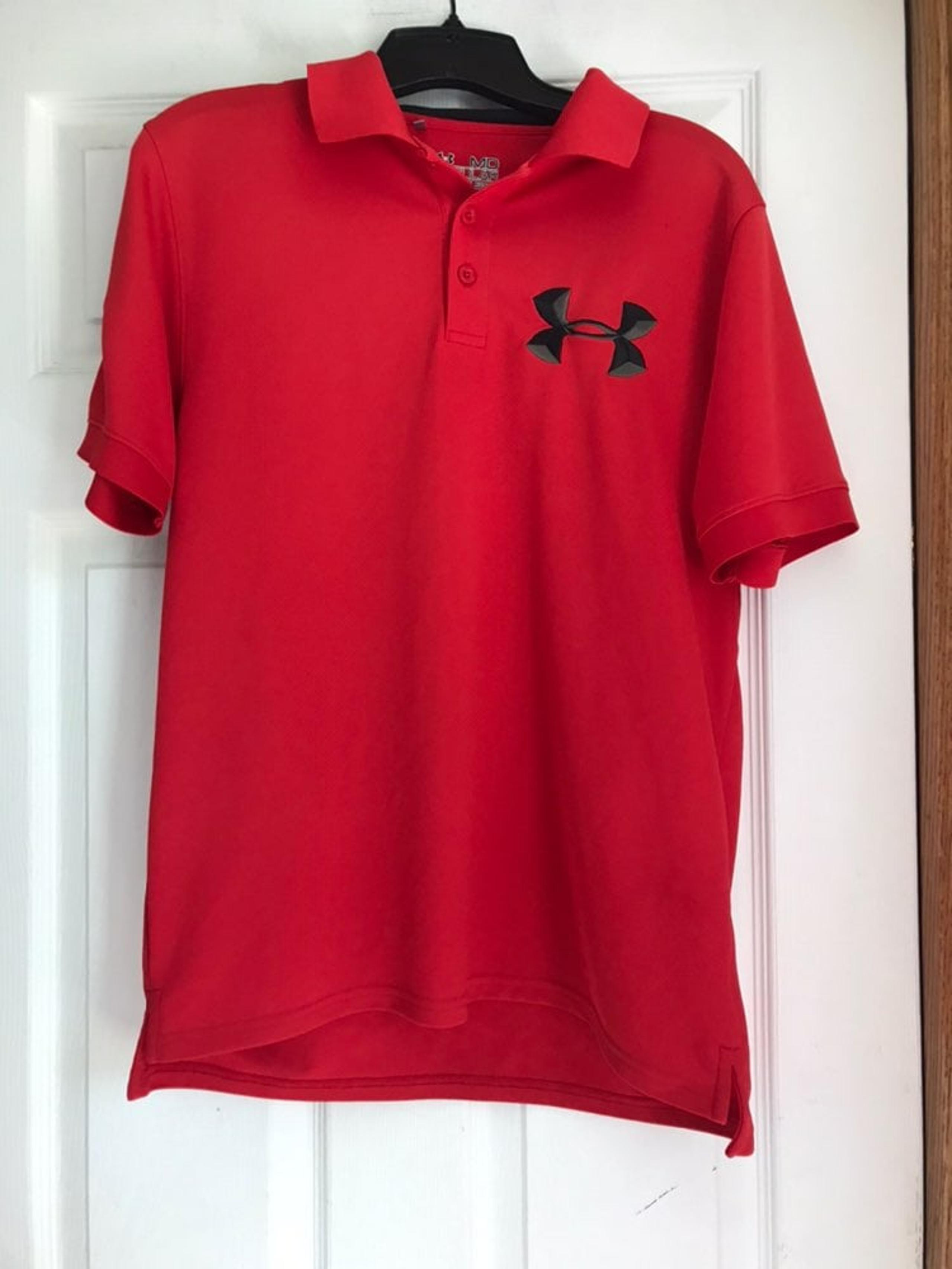 Mens Under Armour Red Golf Polo M