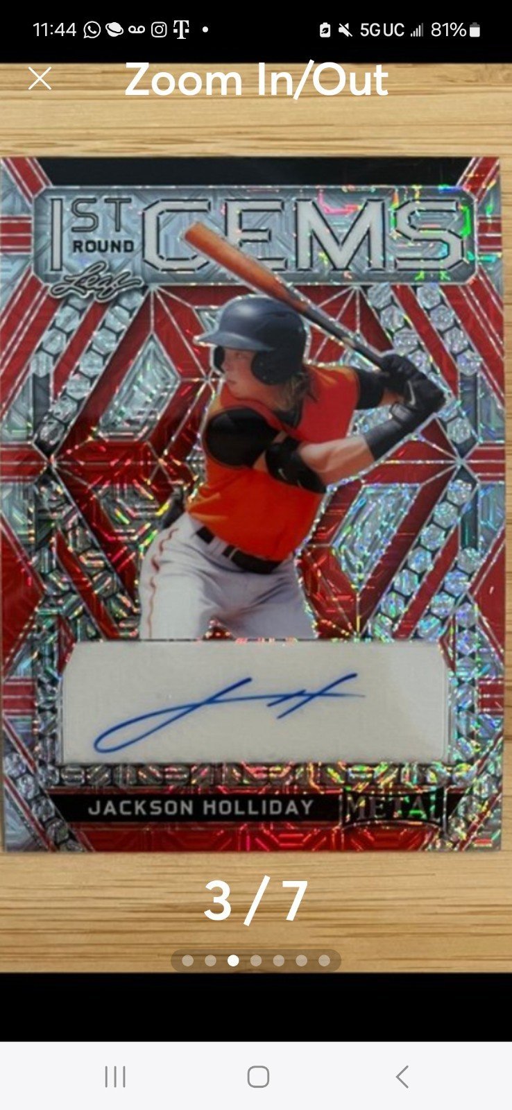 Jackson Holliday rare 1 of 1 rookie