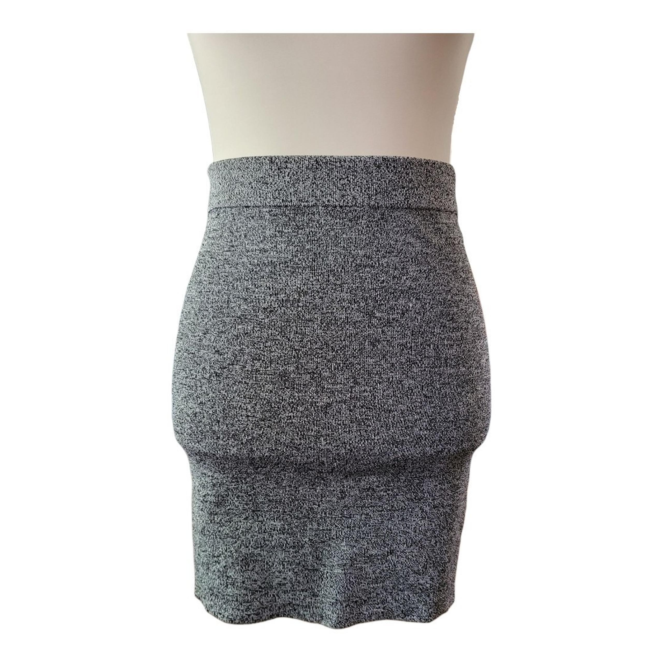 Alexander Wang Heathered Grey Stretch Knit Pencil Skirt Mini Womens Size S