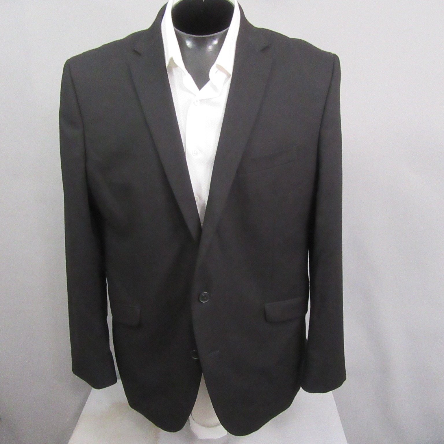 Reaction Kenneth Cole Mens Sport Coat 46L Black Blazer Jacket Stretch