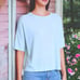 NWT 208 Eileen Fisher Boxy Knit Top XXSmall 0 Blue Runs Large Dropped Shoulders