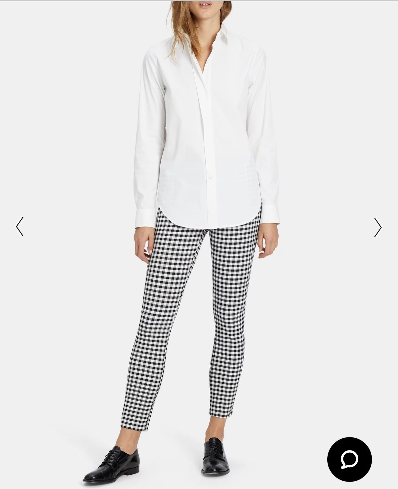 THEORY Classic Skinny Pant in Gingham Stretch Viscose (Black/White) Size 2
