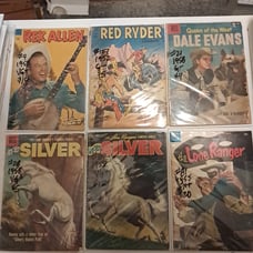 Golden age westerns 1952+; 6 lot; FN+ to G-; 59 value, FREE ships; lone ranger+