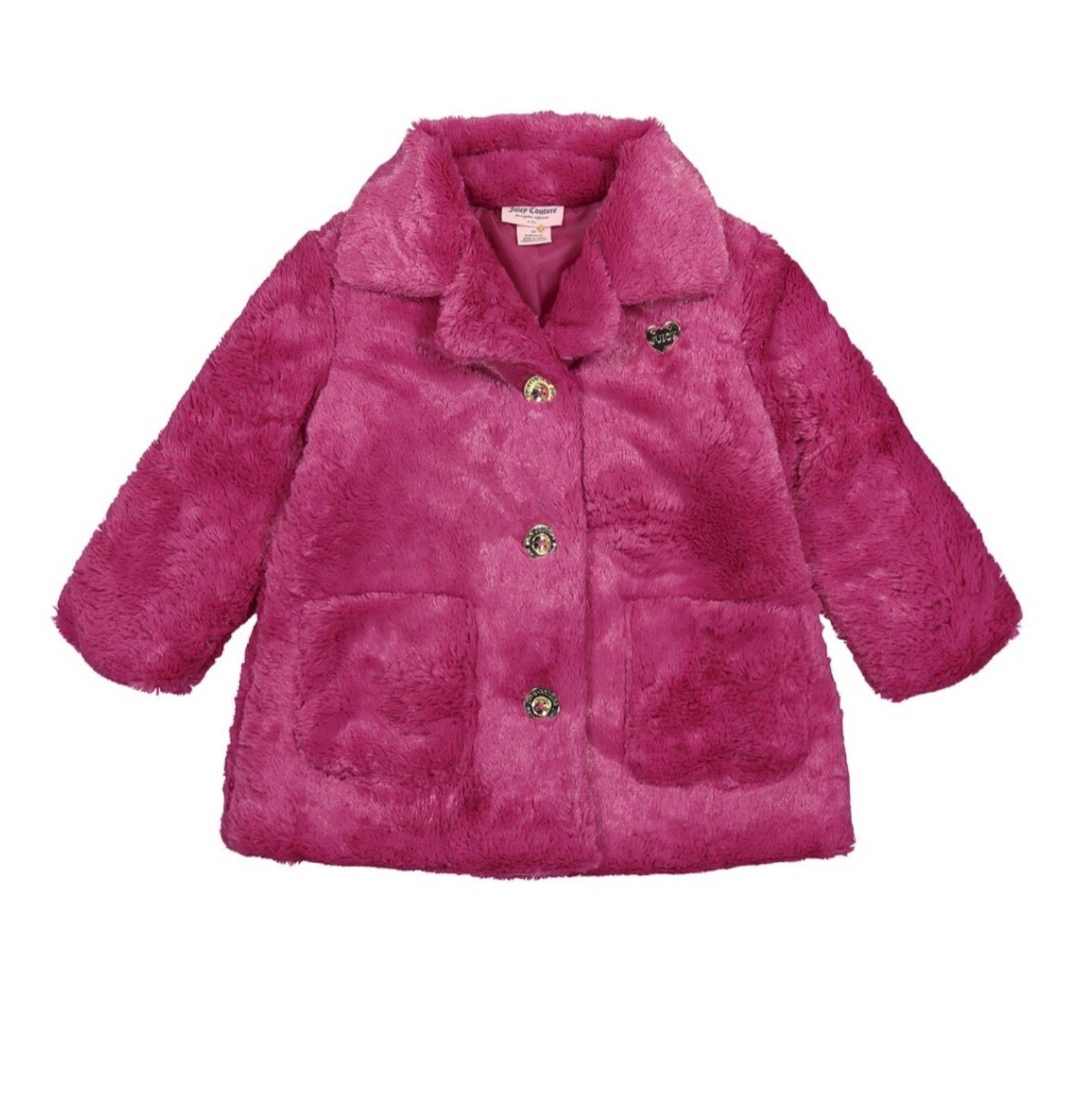 Juicy Couture Hot Pink Faux Fur Toddler Girls Coat 18M NWT