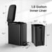 Small Bathroom Trash Can with Lid Soft Close, Step Pedal, 6 Liter / 1.6 Gallon