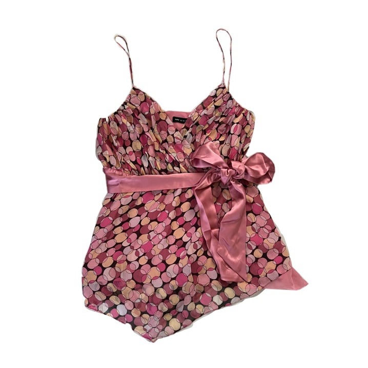 Y2K Pink Polkadot Layered Cami
