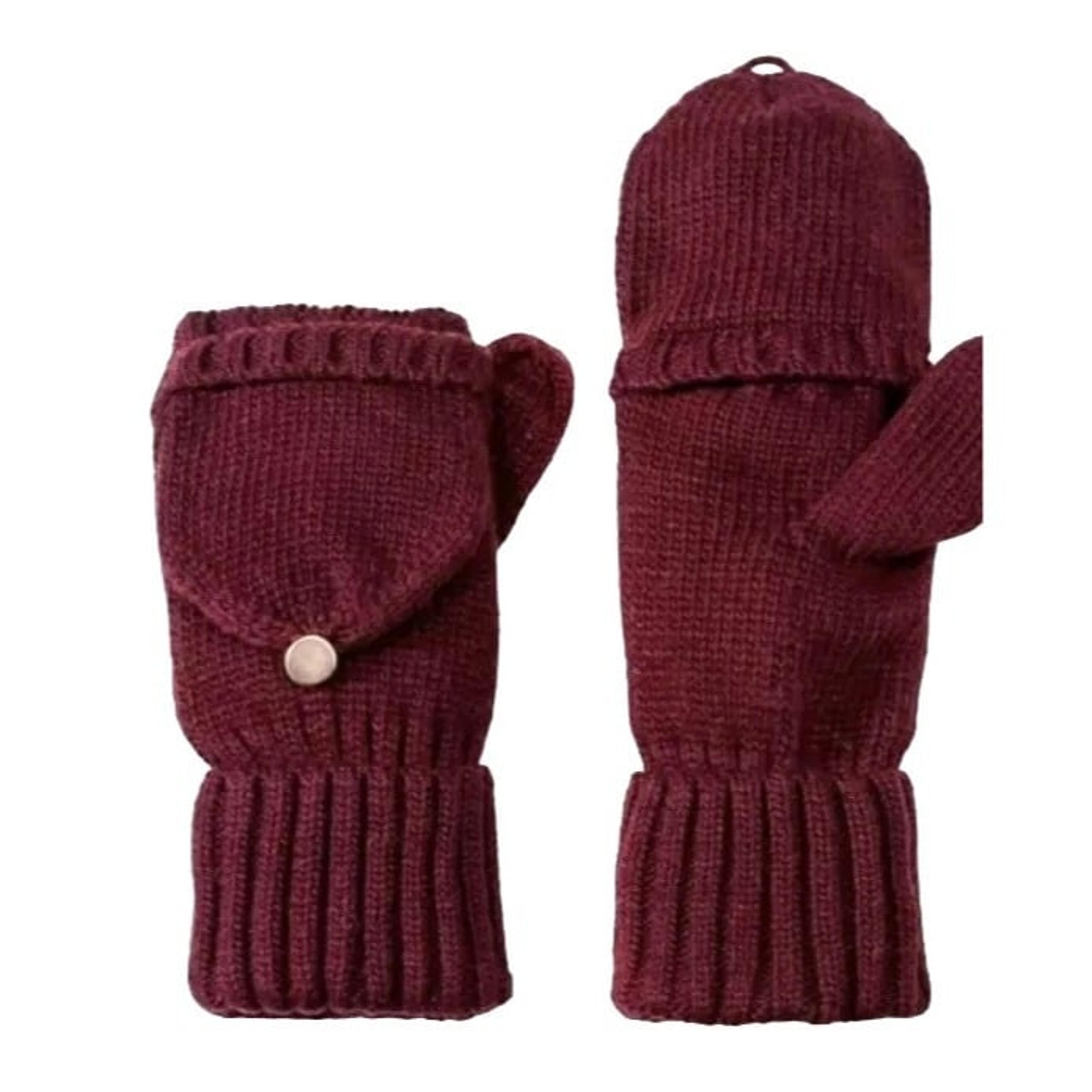 A New Day Mitten Gloves Touch Screen Open Mittens Ribbed Knit Winter Snow