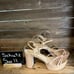 New Womens Schutz Kelsie Beige Leather Platform Block Sandals Heels Size 11 B