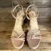 New Womens Schutz Kelsie Beige Leather Platform Block Sandals Heels Size 11 B