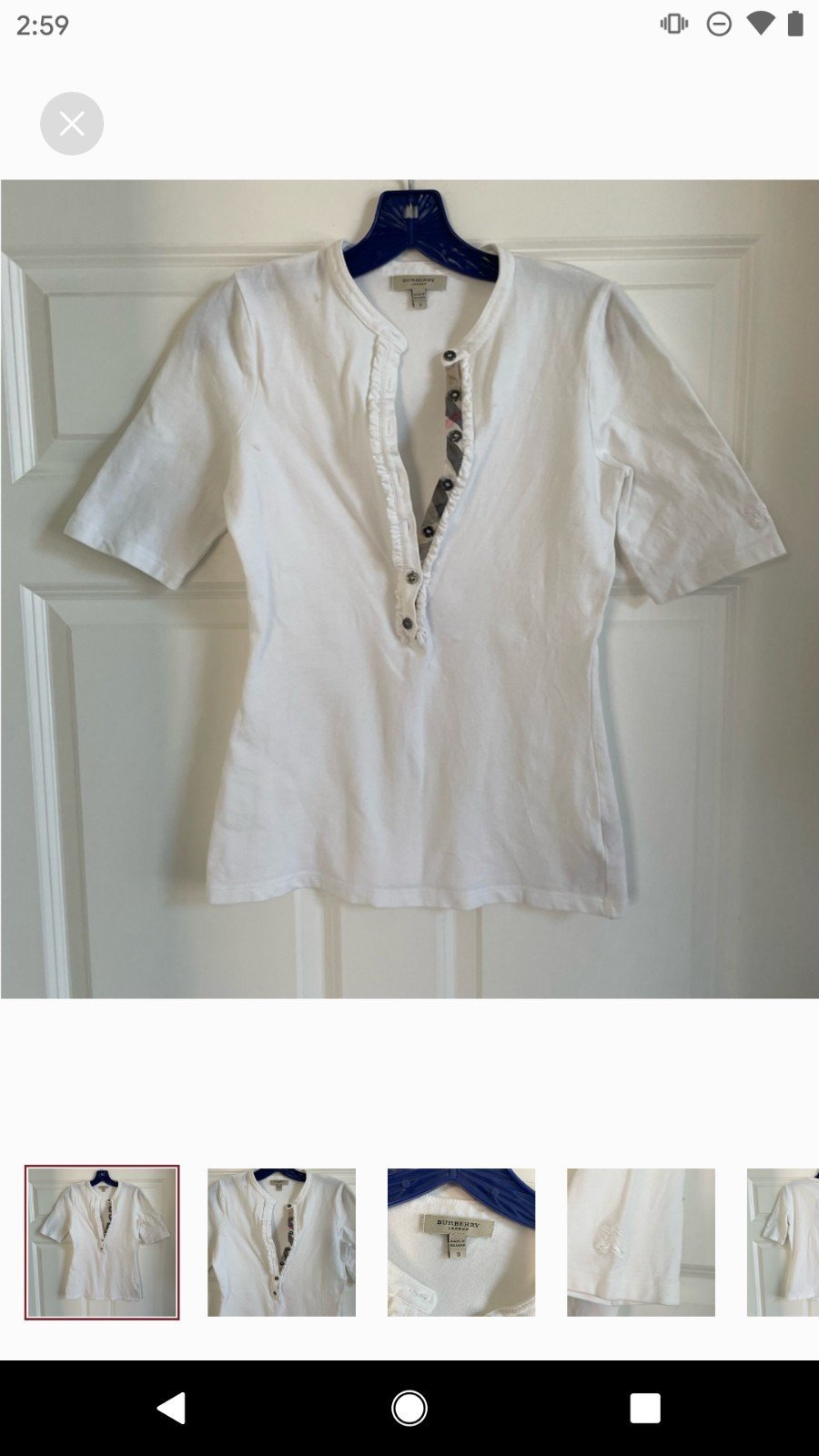 Burberry white cotton shirt size s