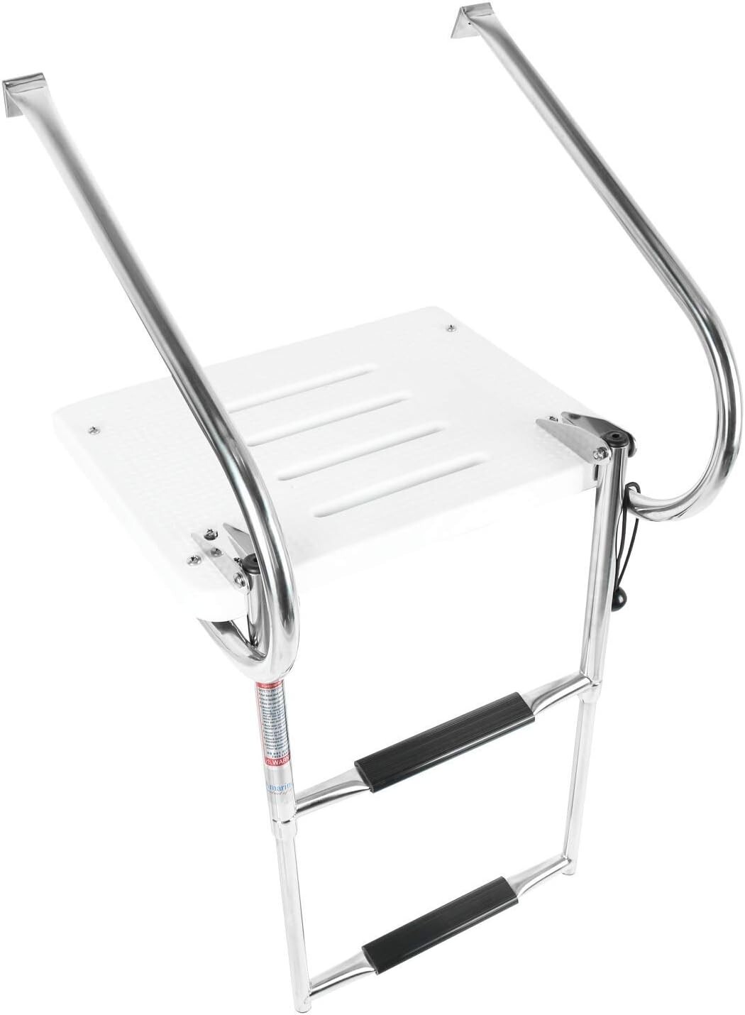2 Step Boat Ladder with Swim Platform Stainless Steel Dock Ladder 2 Handrails