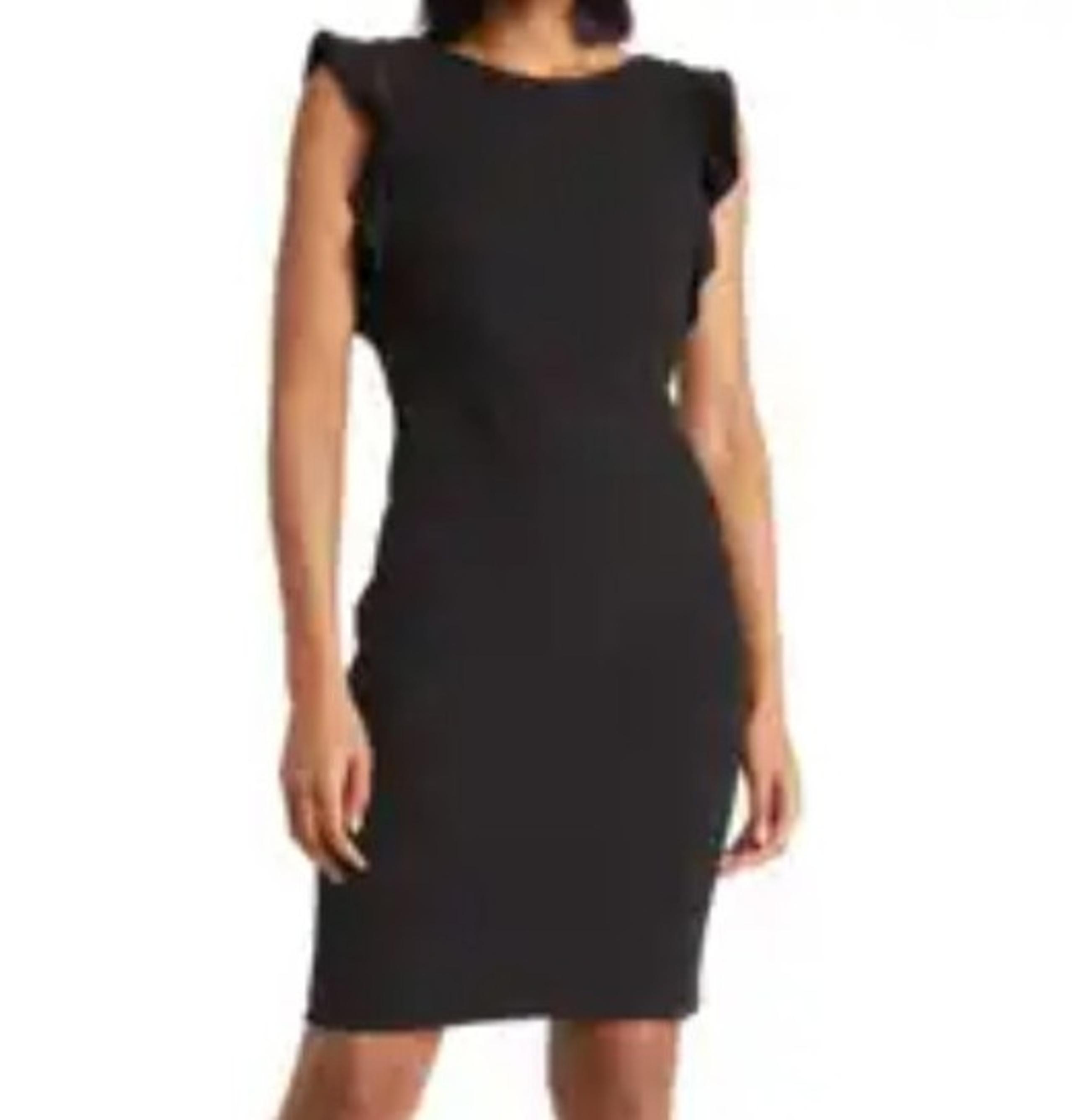Emma & michele flutter  Ruffle Sleeve Sheath Dress little black dress sz16