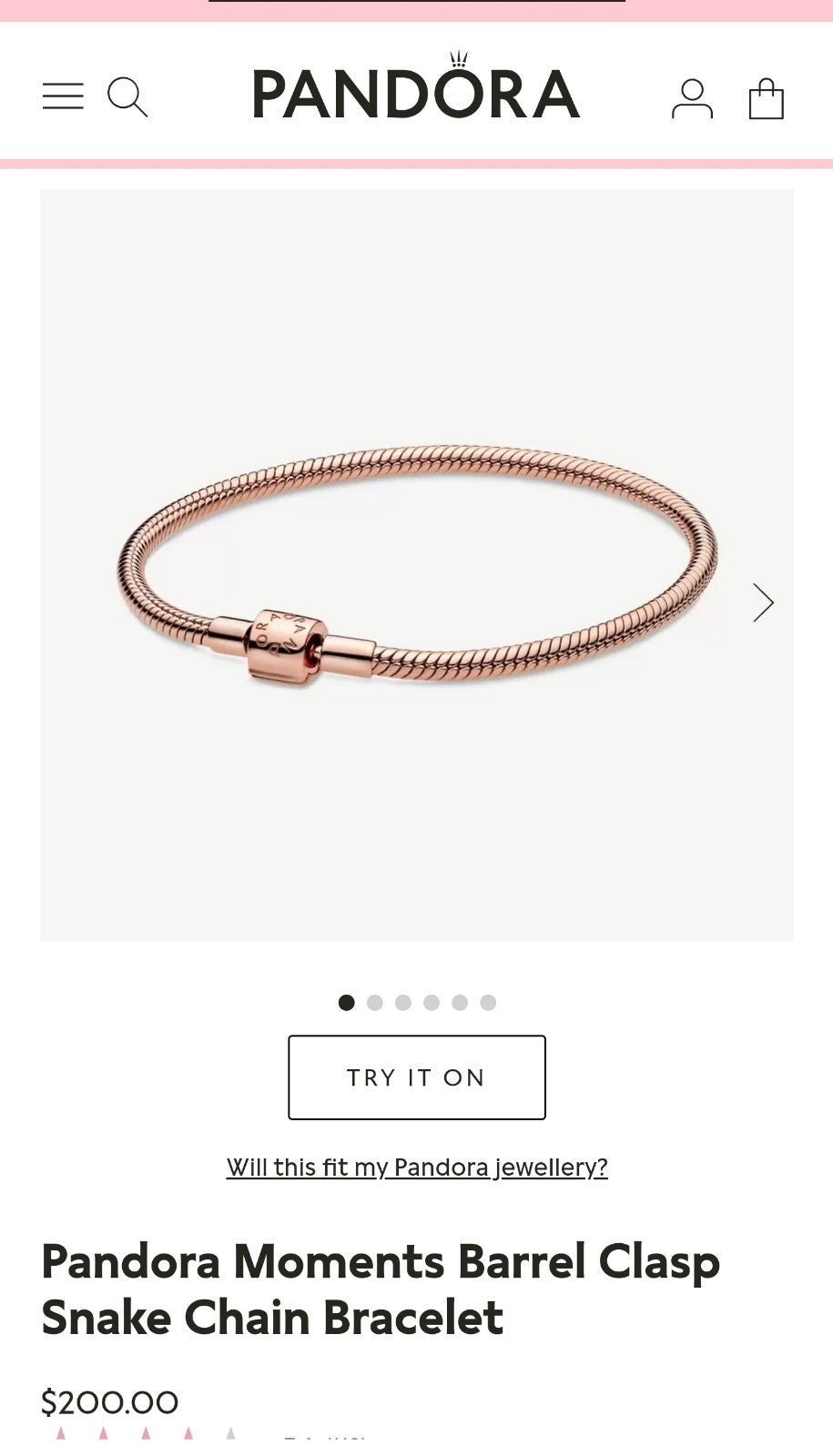 Rose GOLD Pandora Bracelet *NEW*