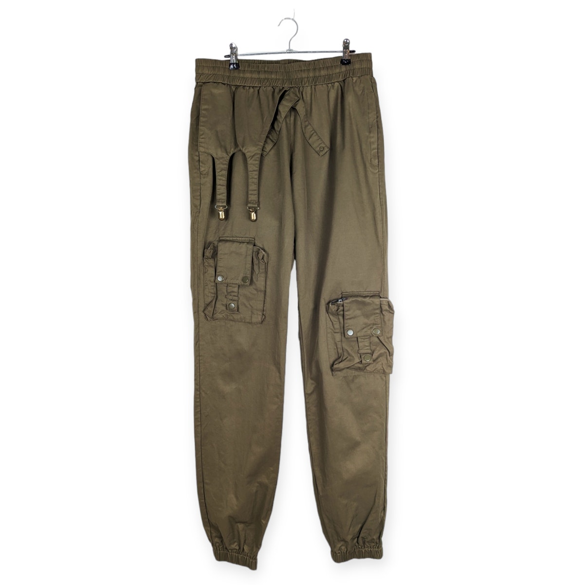 Nineth Closet Essentials Women's Olive Green Remi Cargo Jogger Pants Size Medium