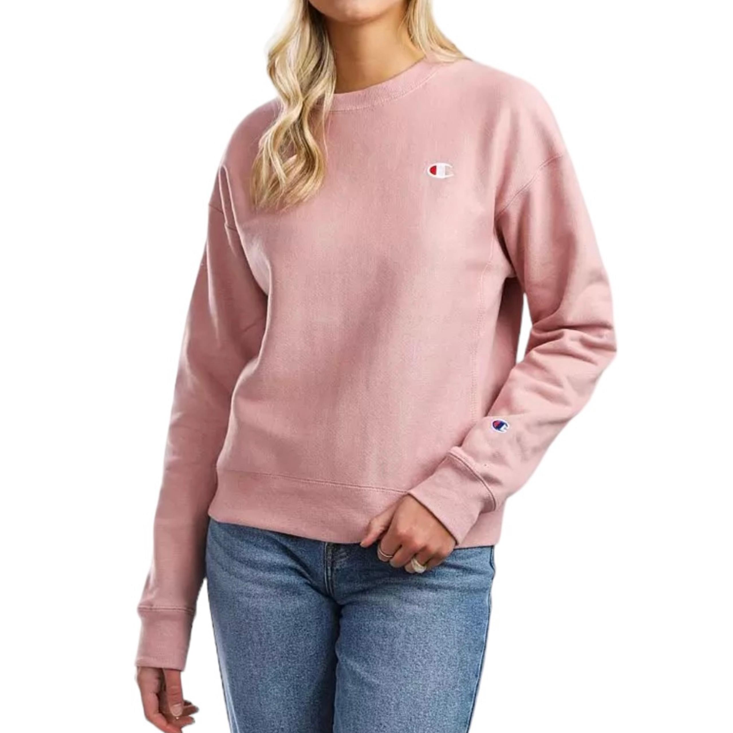 Champion NWT Fleece Crew Neck Reverse Weave Sweatshirt Pink Beige Women’s Sz 2XL