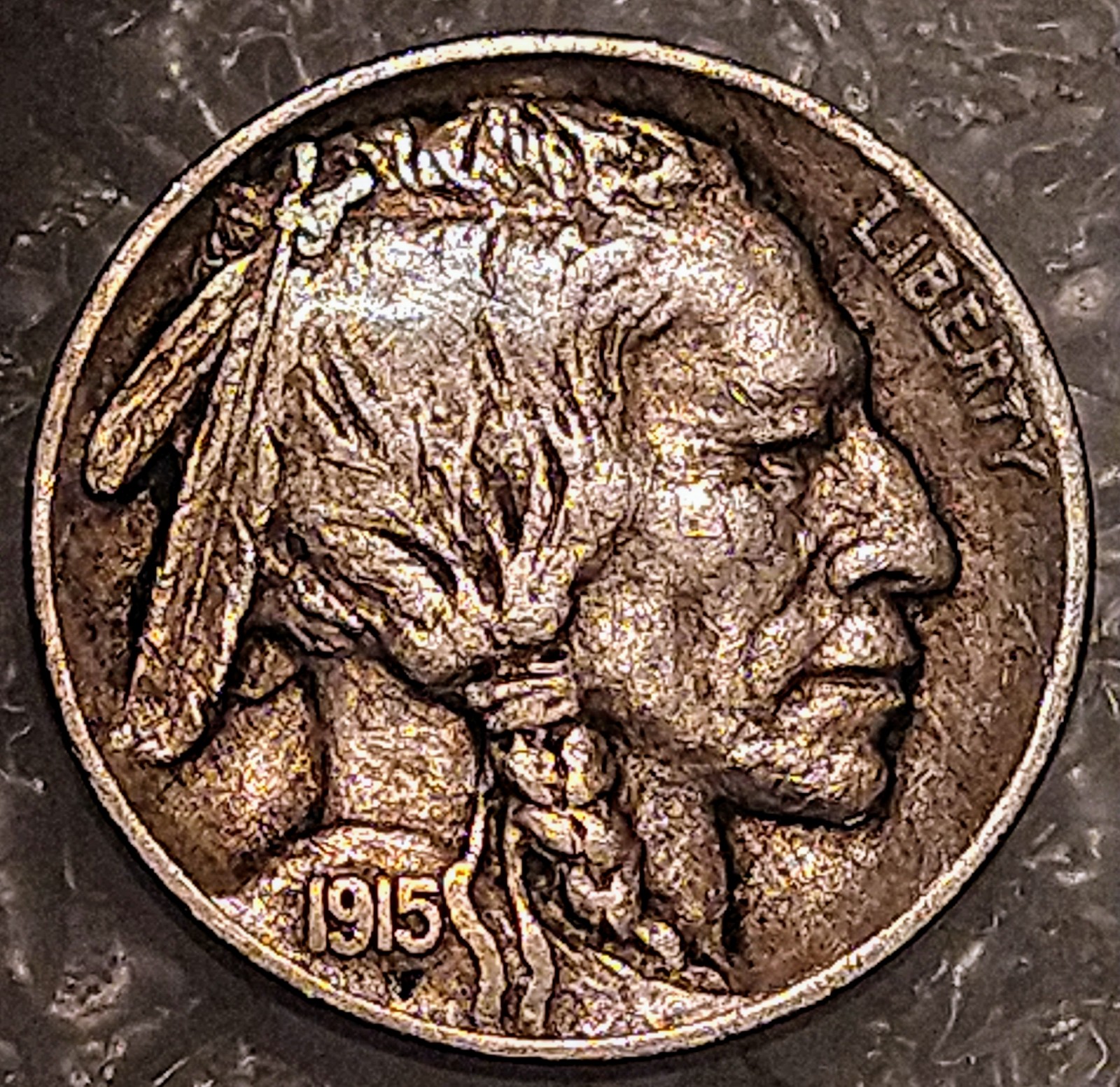 Choice 1915 Toned Buffalo Nickel USA Genuine Extra Nice seldom seen quality