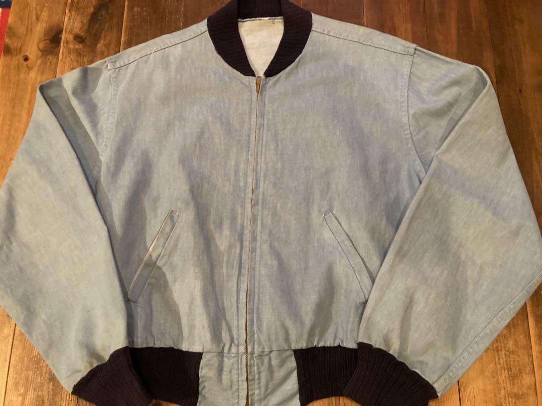 激安大特価！ Derby Chambray Denim 60s Jacket jacket Jean Zipper Talon with ジャケット・アウター