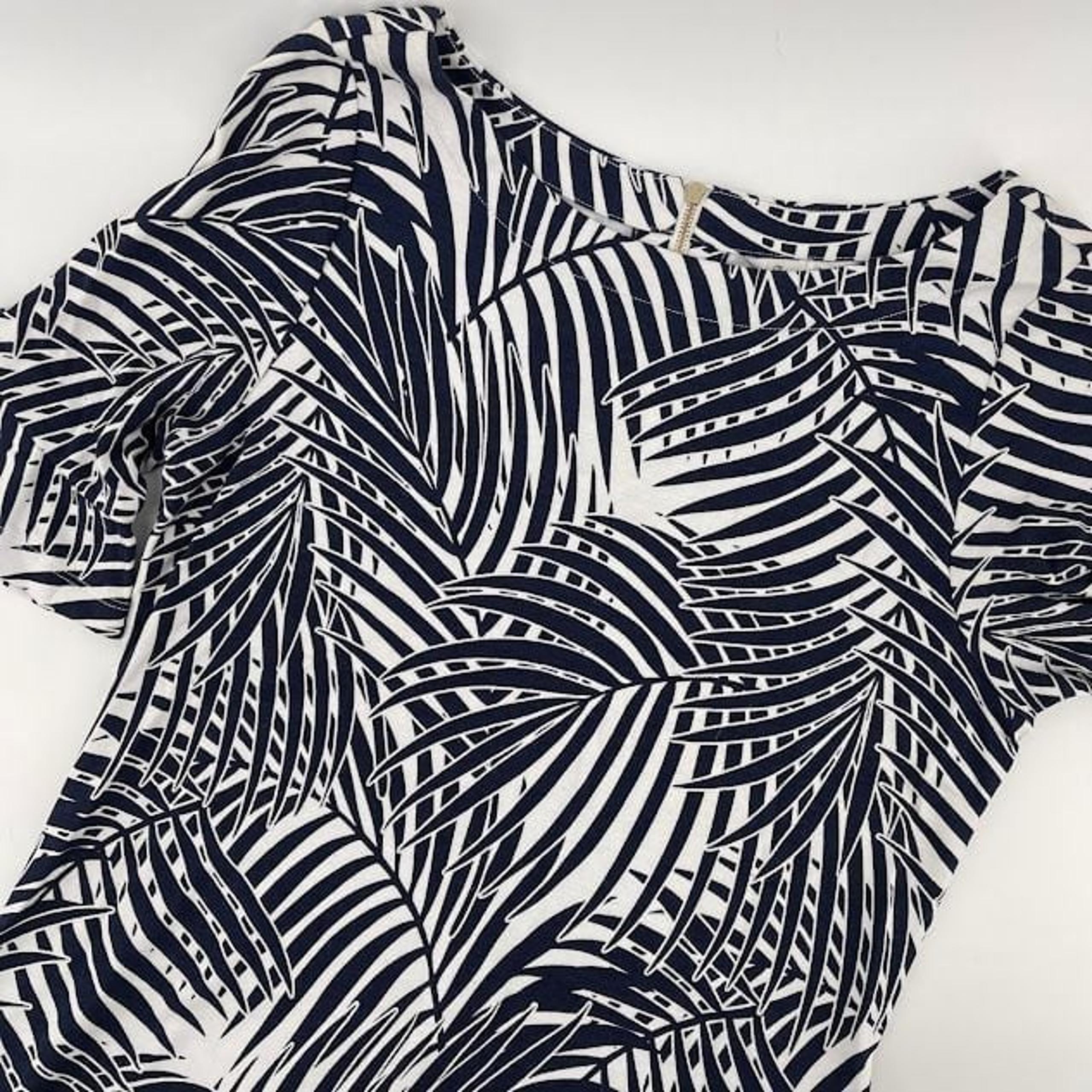 Tommy Bahama Women's Black/White  Palm Leaf Midi Dress Size SP
