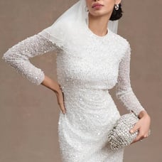 NWT Anthro BHLDN Josie long sleeved sequin dress.