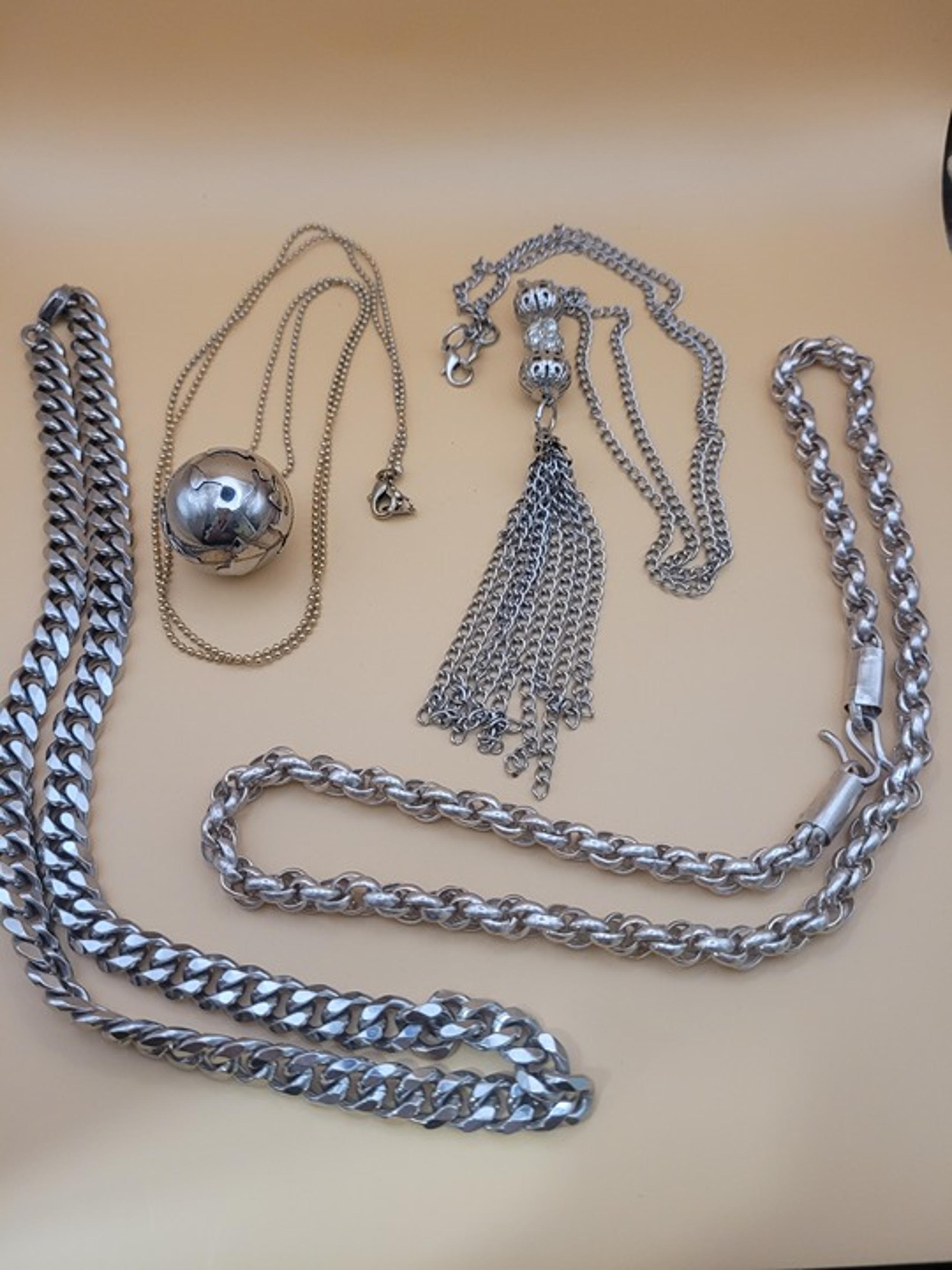 Silver tone necklaces - 4 - costume jewelry