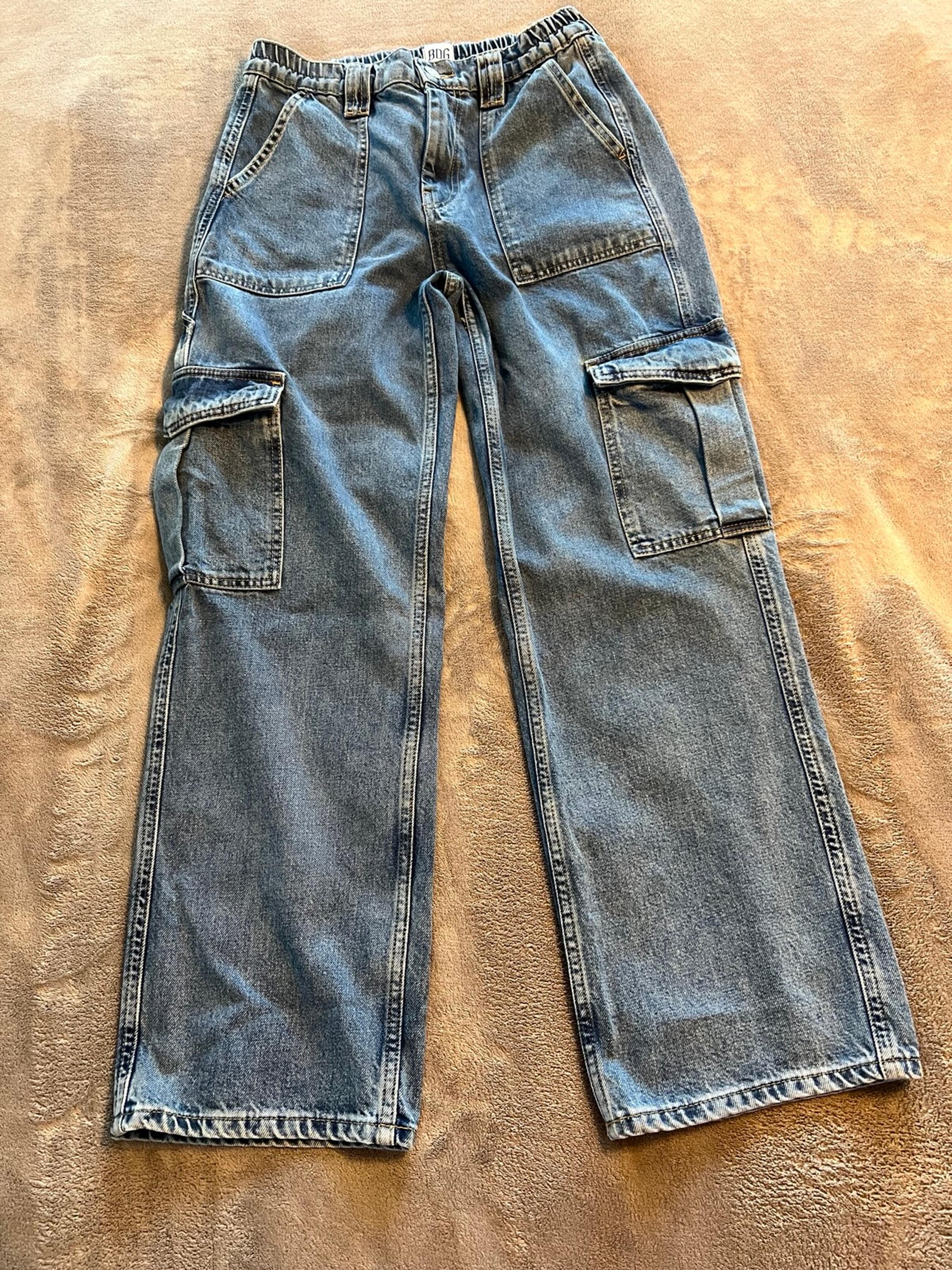 BDG Urban Outfitters Baggy Skate Cargo Blue Jeans Grunge Y2K Men’s W28xL32