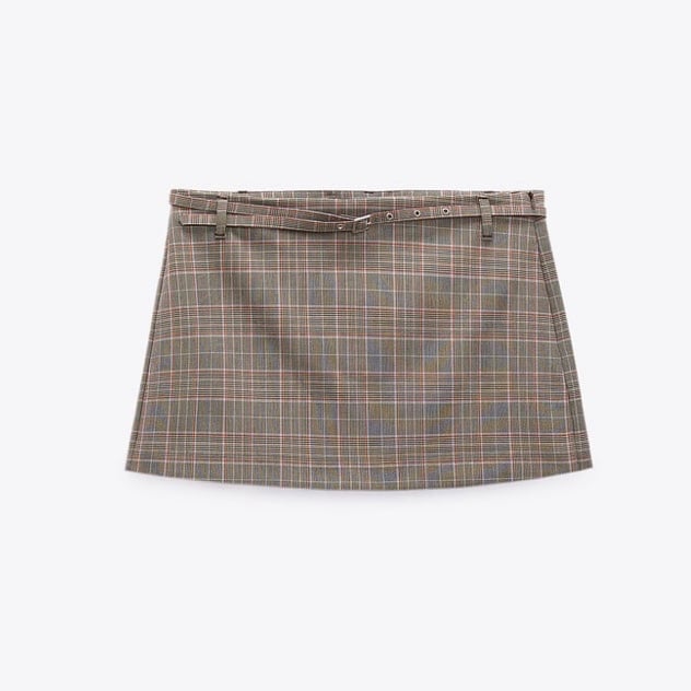 NWT ZARA PLAID SKORT