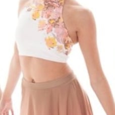 THE LINE UP FLORAL ROSE OMBRÉ MESH 2 PIECE DANCE COSTUME ADULT SMALL