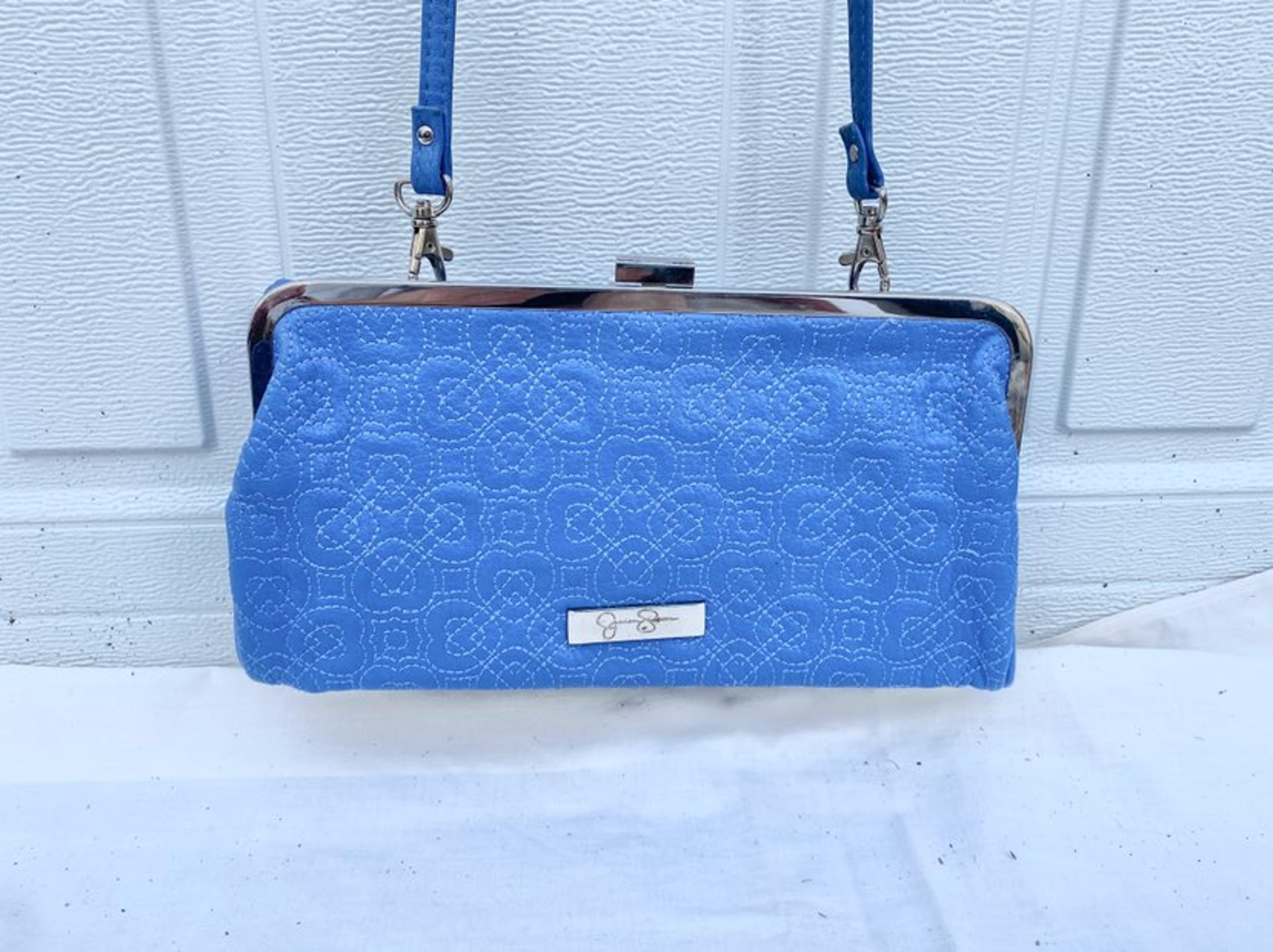 Jessica Simpson blue crossbody clutch ba