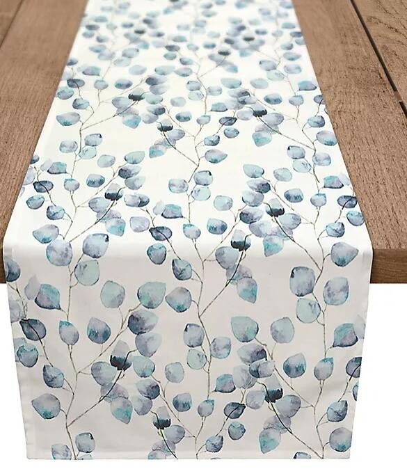 Designs Direct Eucalyptus 90-Inch Table Runner in Blue