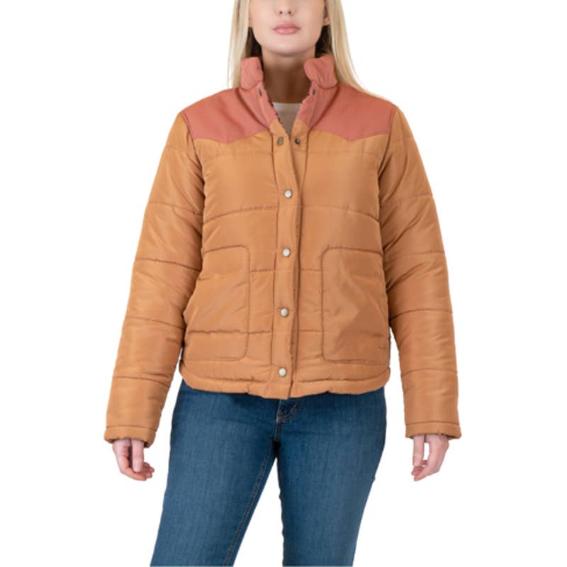 MOUNTAIN AND ISLES Women's Channel Quilt Puffer Jacket, cashew XS