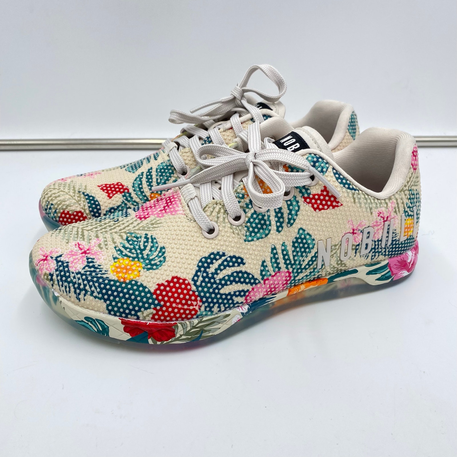 Nobull Women's Tropical Sand Floral Outwork Sneakers Size W8 Weightlift Training