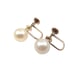Solid 10K Yellow Gold Large 9mm White Pearl Screw Back Earrings