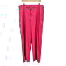 NWT Eloquii Womens Faux Leather Wide Leg Ankle Pants Plus Size 16 Pink Pockets
