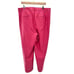 NWT Eloquii Womens Faux Leather Wide Leg Ankle Pants Plus Size 16 Pink Pockets