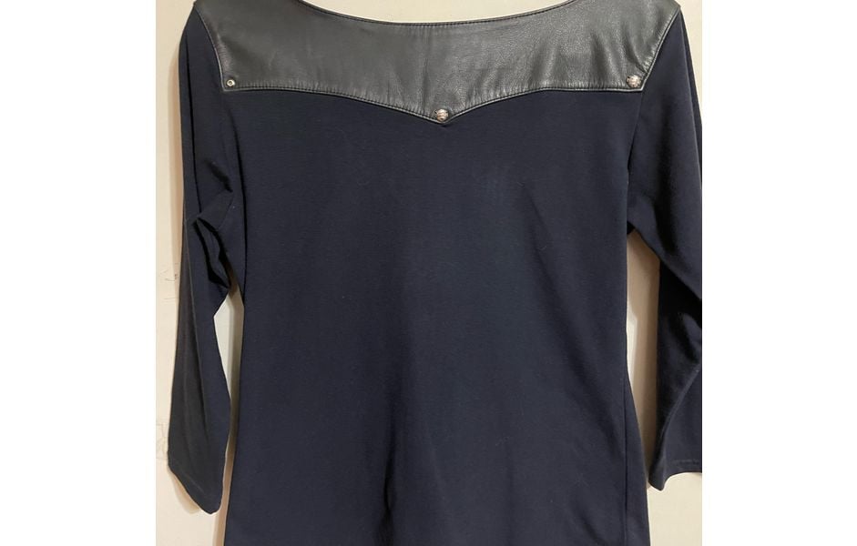 Harley Davidson large leather/Knit Shirt