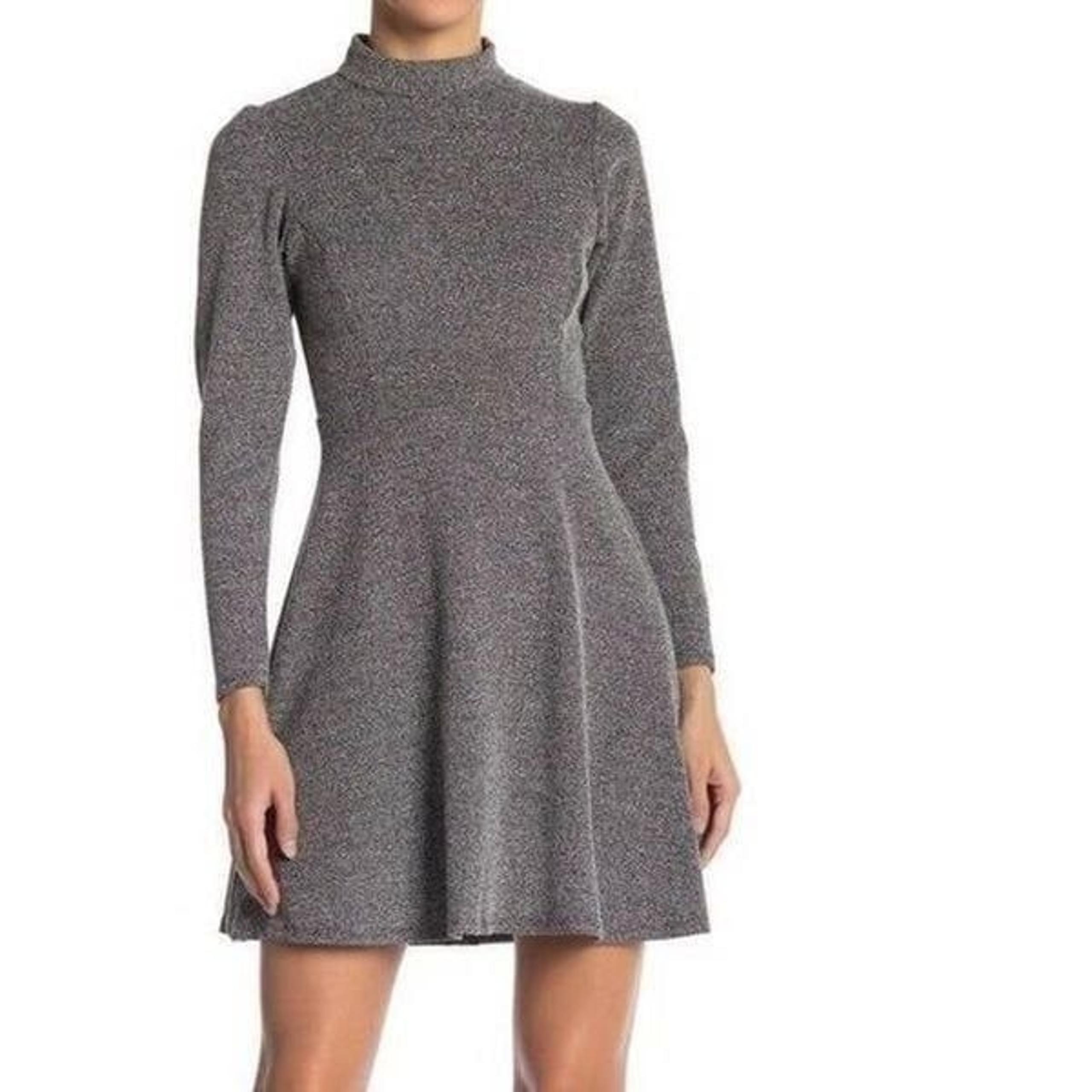 Velvet torch | Mock Neck Long Sleeve Skater Dress