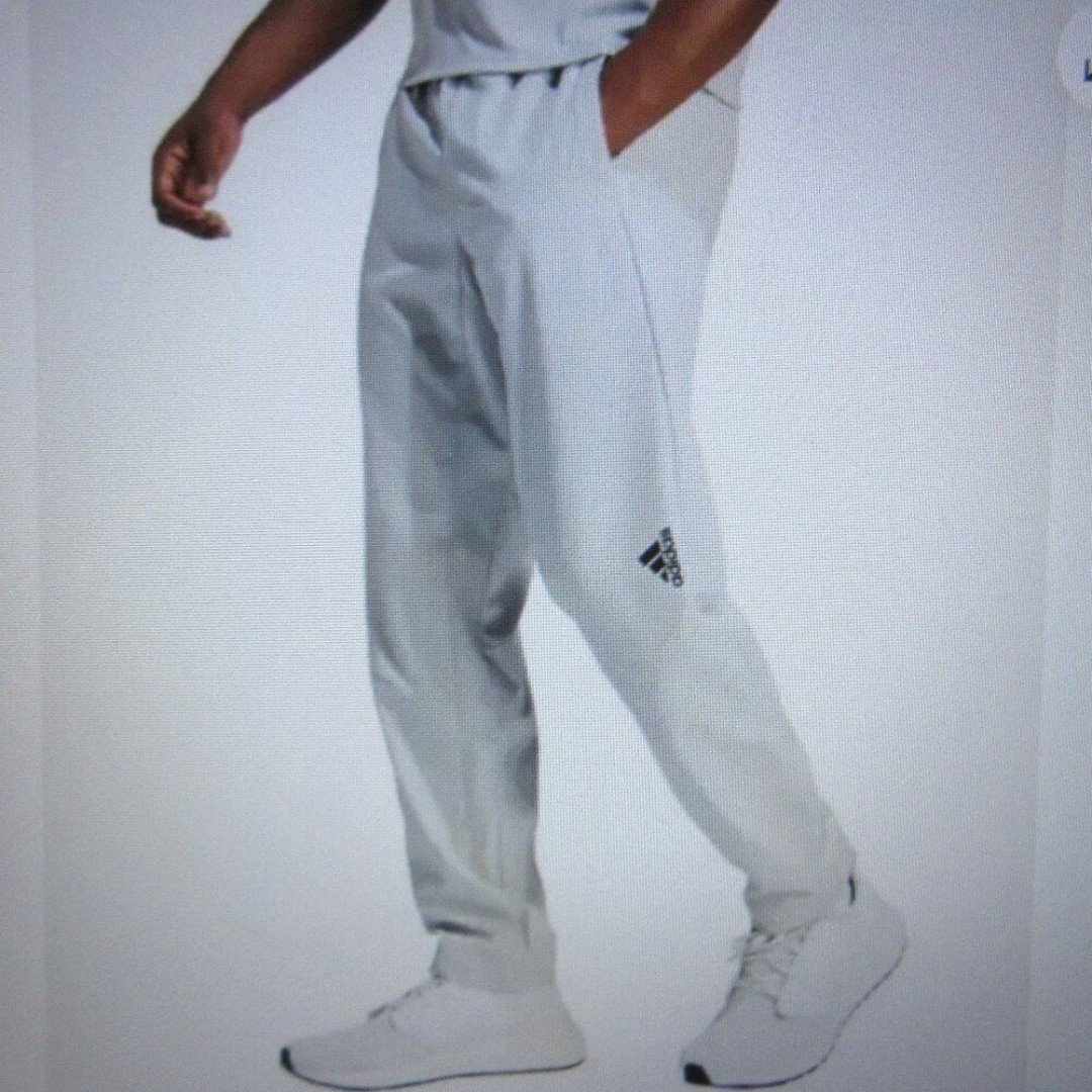 ADIDAS Mens Woven Pants Sz M Silver Grey Gray Training Gym Athletic Workout NWT