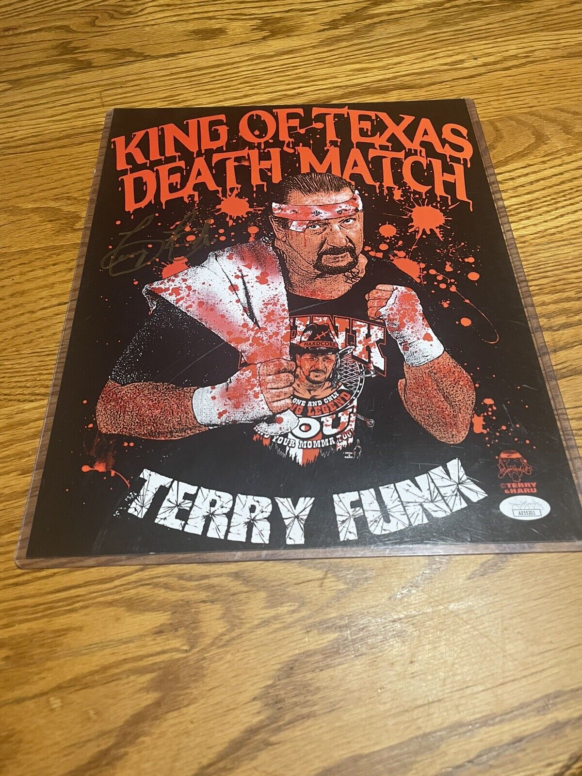 Terry Funk King of Texas Death Match Wrestling Autographed 11x14 JSA
