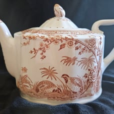 Furnivals 1913 Brown Quail teapot with lid, No. 684771