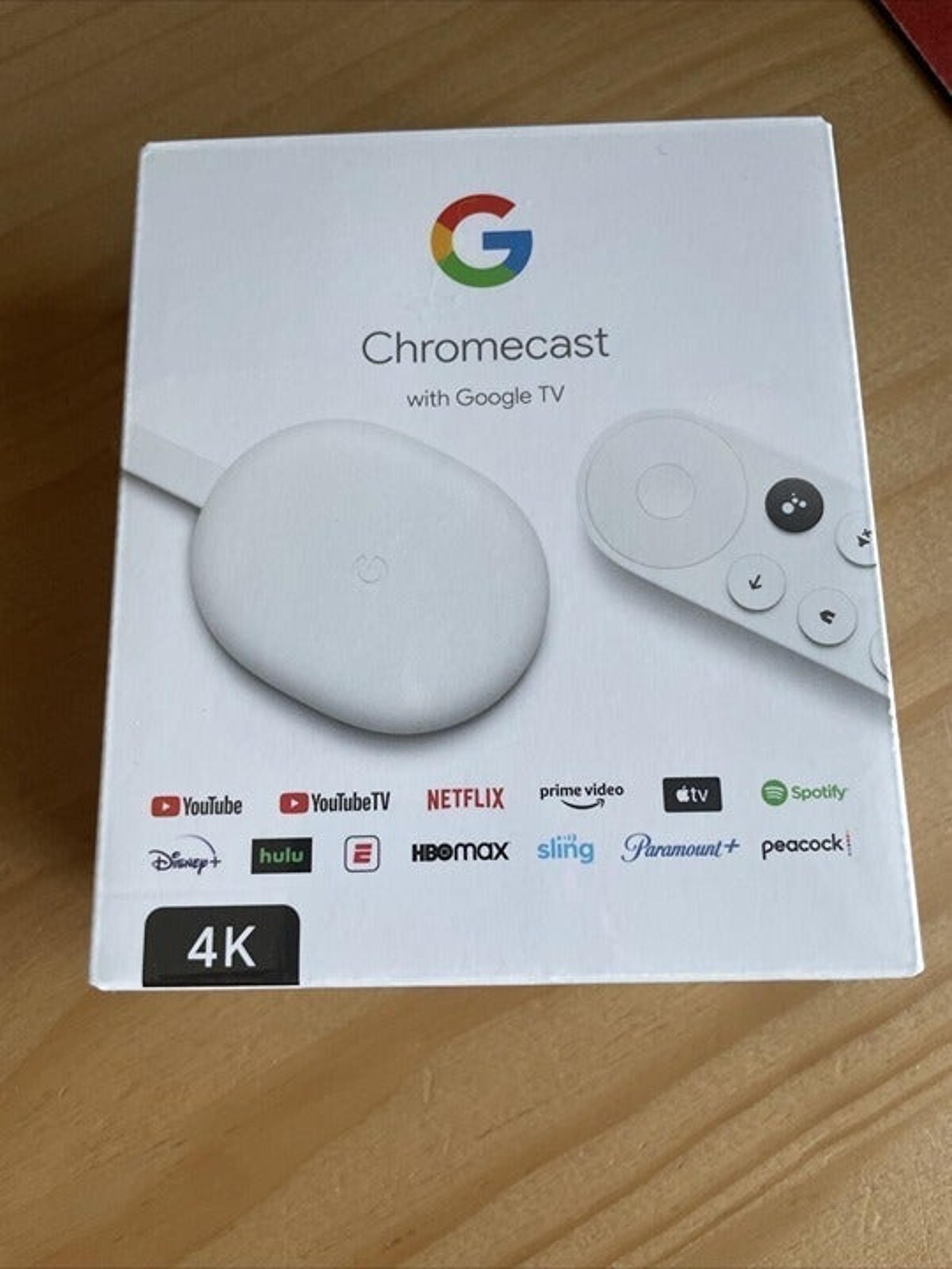Google Chromecast with Google TV 4K UHD Media Streamer - Snow NEW SEALED