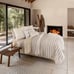 Ivory Marfil Everest Extra Thick Stripped Embosed Texture Premium Sherpa King XL
