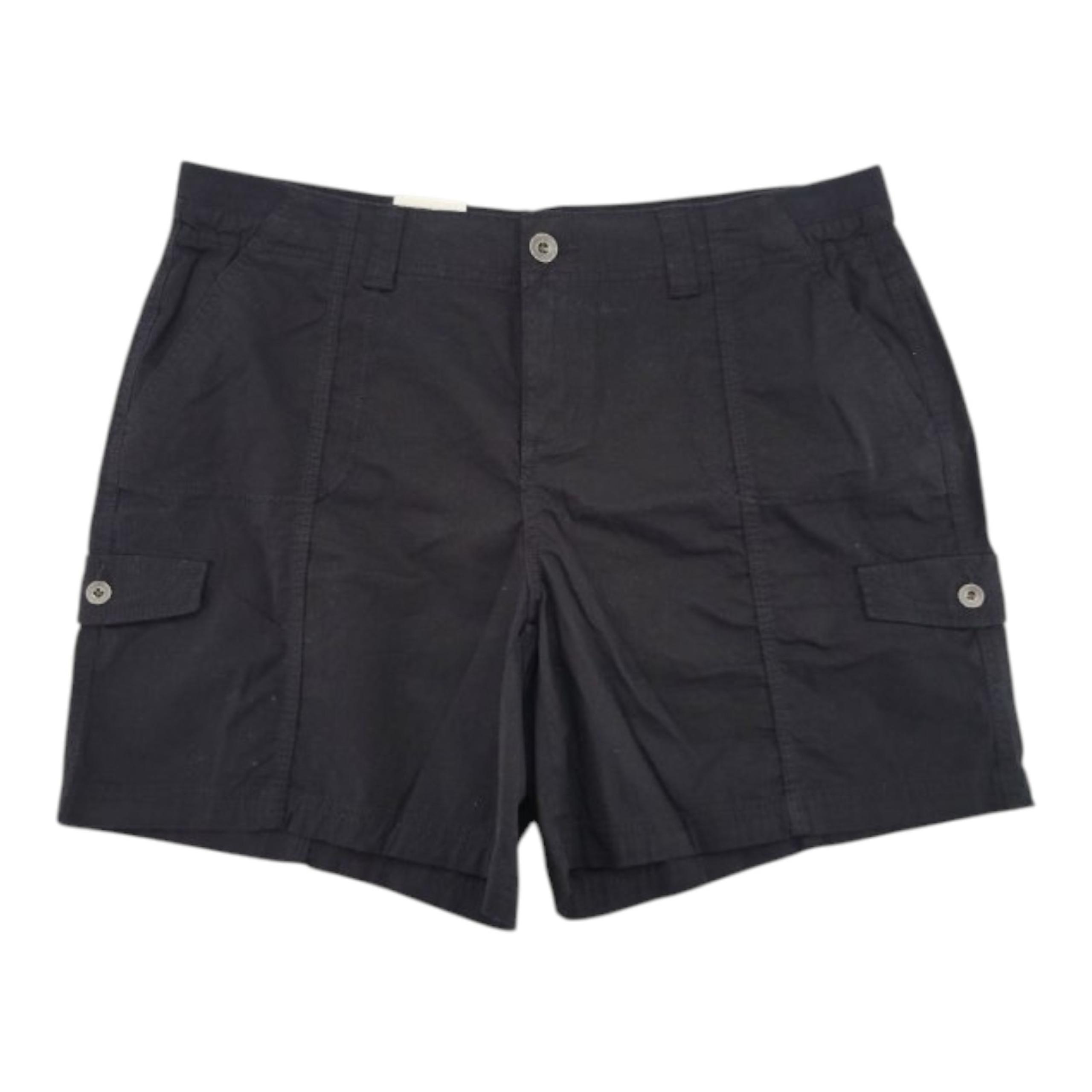 Style & Co Women's Cargo Shorts 14W Black Mid Rise Comfort Waist Pockets
