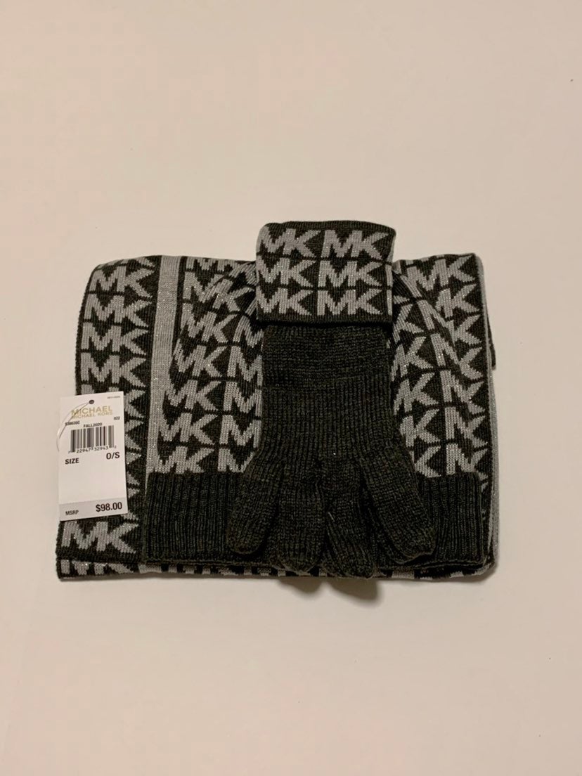 Michael Kors Scarf Hat Glove 3 Piece Set