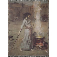 The Magic Circle Woven Blanket 52x37 Waterhouse Throw Decor Witch Painting Art