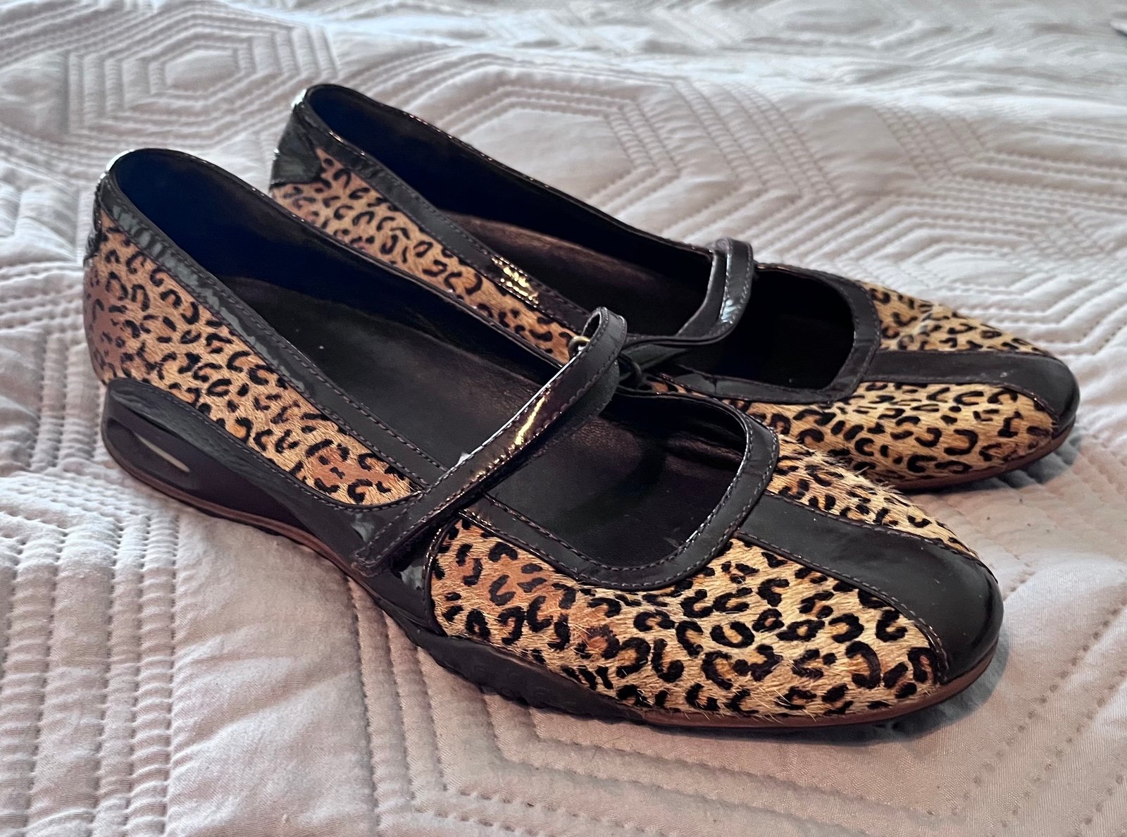Cole Haan NikeAir Leopard Print Mary Jane Flats Shoes Women's 9B