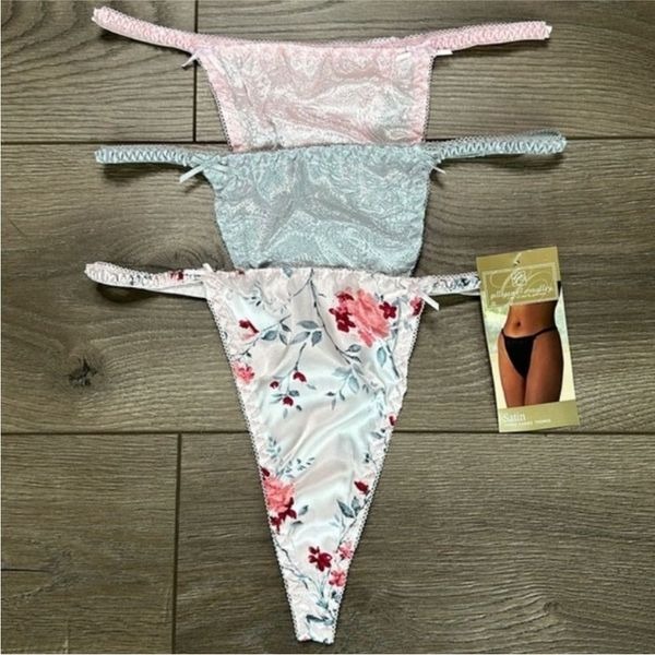 Vintage Gilligan & O’mally Satin High Cut Panty Thongs Satin Size Medium