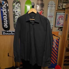 Hugo boss collared shirt black button down mens