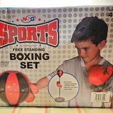 NIB NSG Punching Bag and Boxing Gloves Set for Kids - One Size, Red/Black