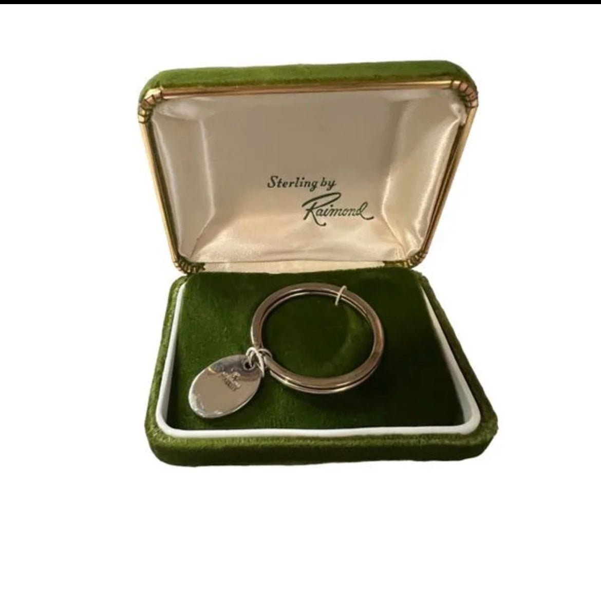 Vintage sterling key ring pendant new in box by Raimond