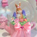 Easter water globe on a watering can with bunny and pink bow